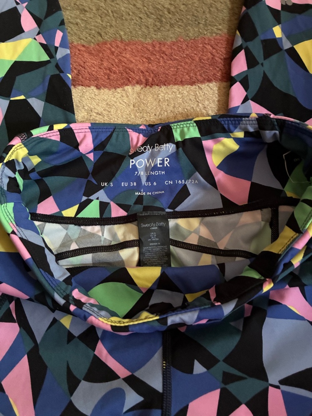 Bundle (2 pairs) of Sweaty Betty Power 7/8 length multicolor leggings, US size 6 - Picture 8 of 13